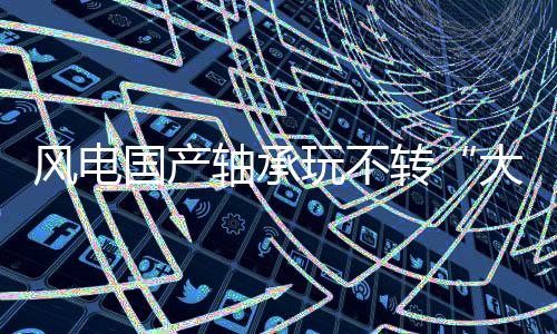 风电国产轴承玩不转“大兆瓦”?